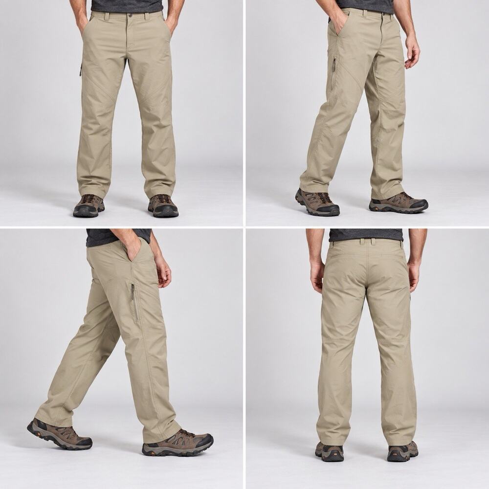 Columbia Hiking Pants Mens 36x32 Khaki Omni Shade Omni Shield Outdoor
